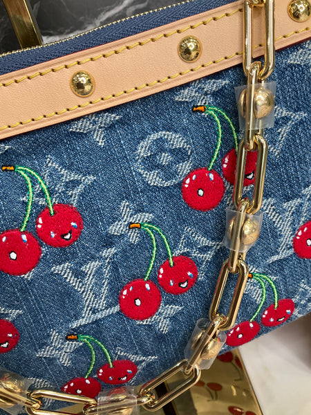 Louis Vuitton denim Pochette cherry