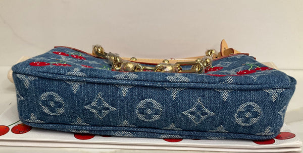 Louis Vuitton denim Pochette cherry