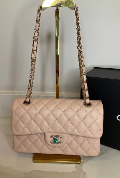 Chanel Small Classic Double Flap Bag Light Pink Caviar Gold Hardware