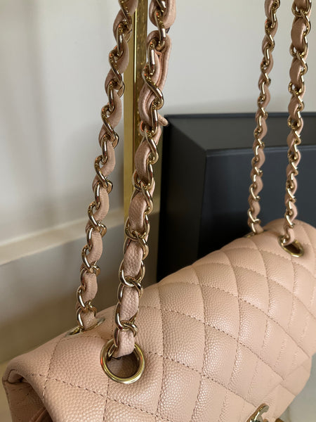 Chanel Small Classic Double Flap Bag Light Pink Caviar Gold Hardware