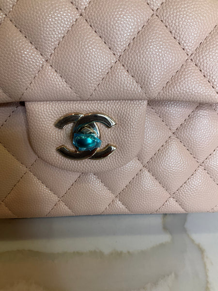 Chanel Small Classic Double Flap Bag Light Pink Caviar Gold Hardware