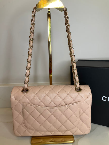 Chanel Small Classic Double Flap Bag Light Pink Caviar Gold Hardware