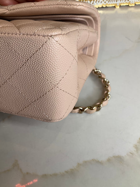 Chanel Small Classic Double Flap Bag Light Pink Caviar Gold Hardware