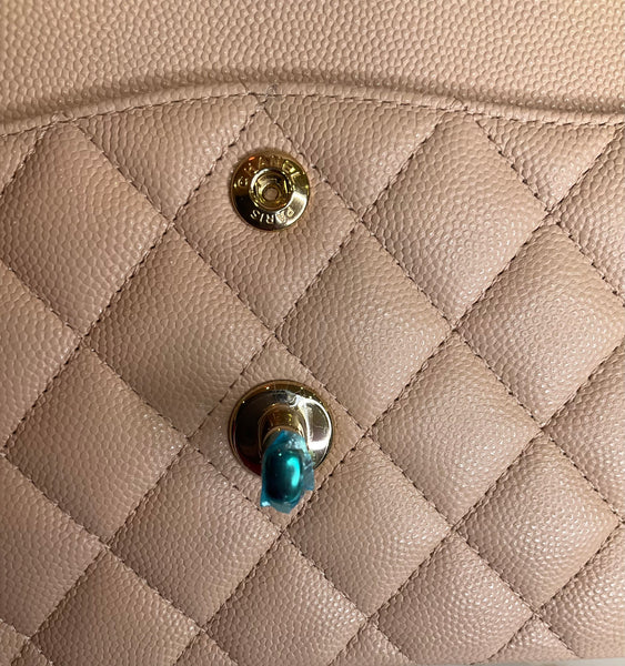 Chanel Small Classic Double Flap Bag Light Pink Caviar Gold Hardware