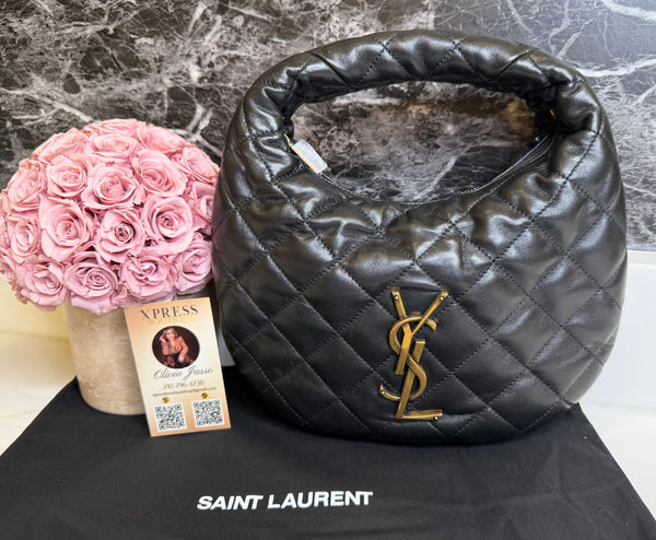 YSL ICARINO IN QUILTED NAPPA NEGRO