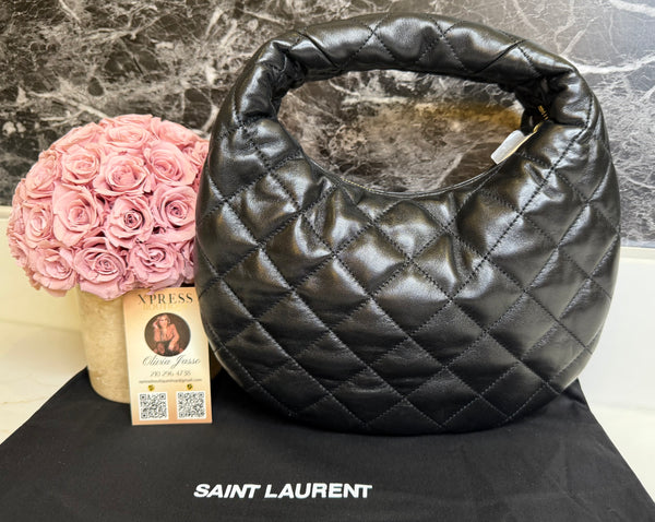 YSL ICARINO IN QUILTED NAPPA NEGRO