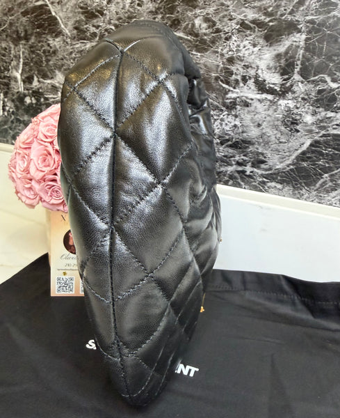 YSL ICARINO IN QUILTED NAPPA NEGRO