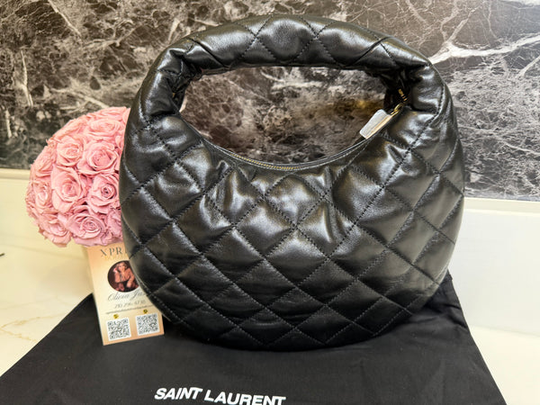 YSL ICARINO IN QUILTED NAPPA NEGRO