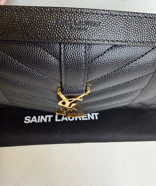 YSL small envelope shoulder bag negro