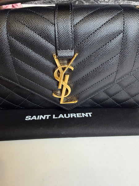 YSL small envelope shoulder bag negro