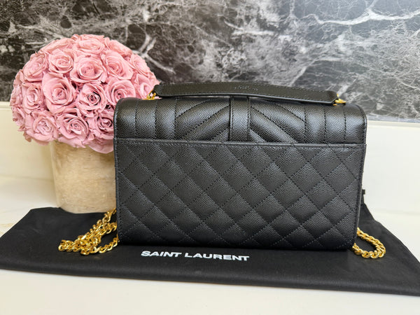 YSL small envelope shoulder bag negro