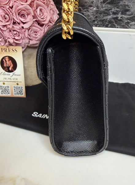 YSL small envelope shoulder bag negro