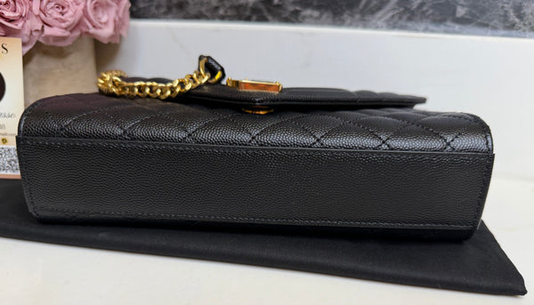 YSL small envelope shoulder bag negro