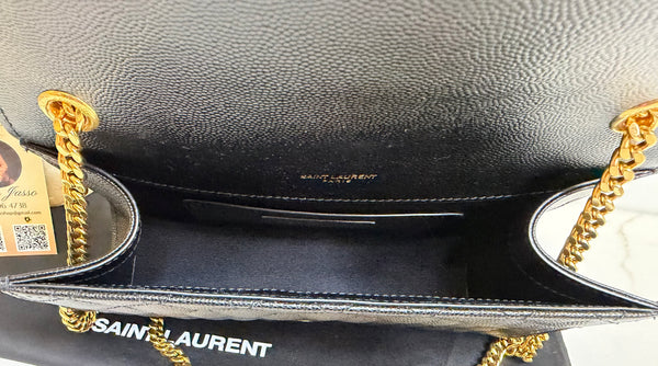 YSL small envelope shoulder bag negro