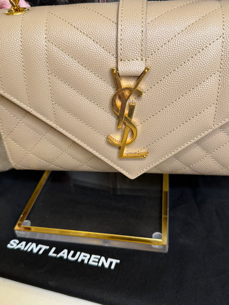 YSL small envelope shoulder bag khaki