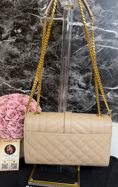YSL small envelope shoulder bag khaki