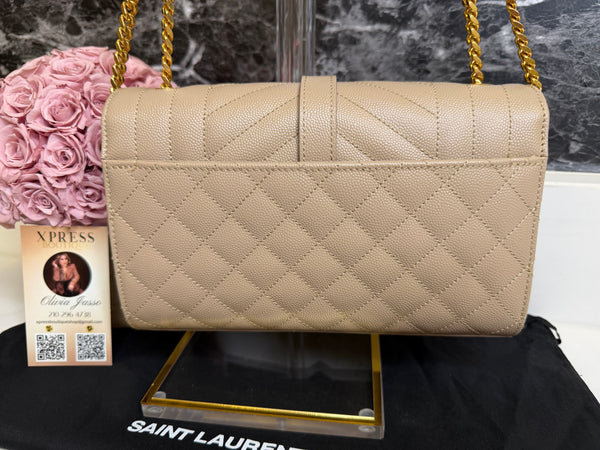 YSL small envelope shoulder bag khaki