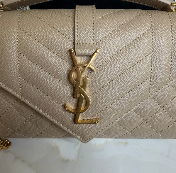 YSL small envelope shoulder bag khaki