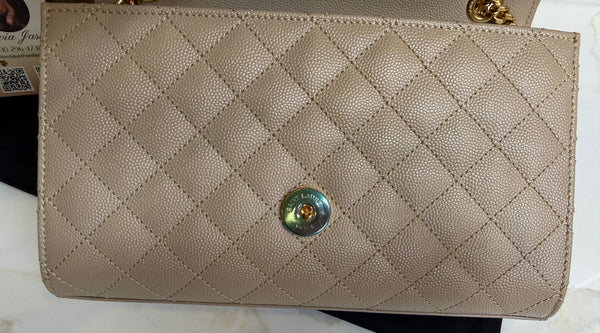 YSL small envelope shoulder bag khaki