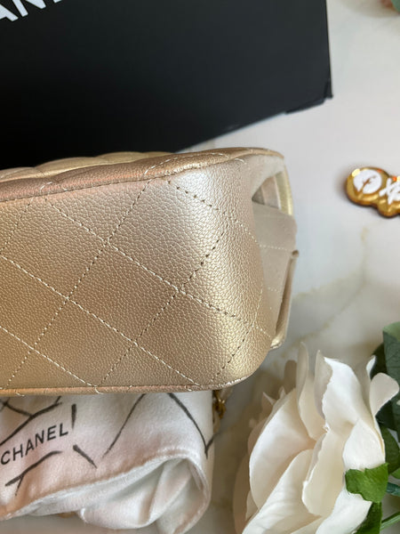 Chanel classica double flap mediana gradient gold