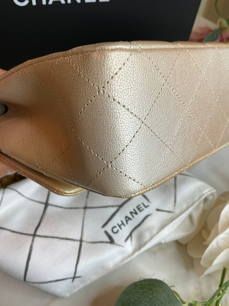 Chanel classica double flap mediana gradient gold