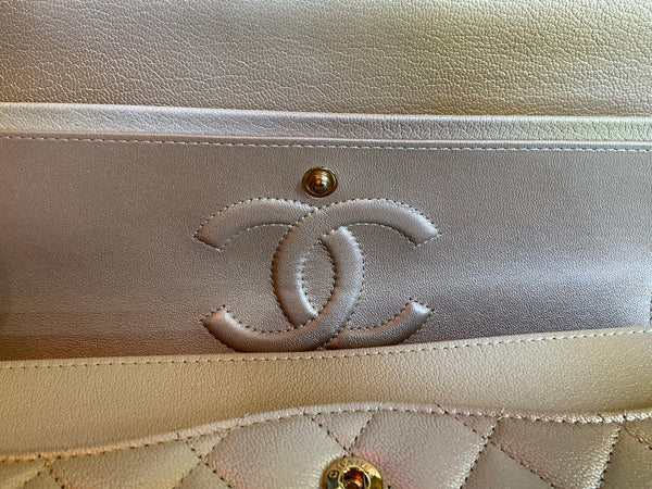 Chanel classica double flap mediana gradient gold