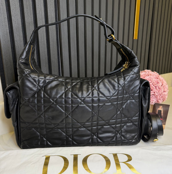Dior Large D-Dream Bag Black Macrocannage Lambskin
