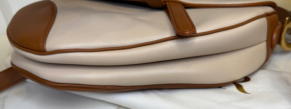 Dior saddle bag with strap two tone