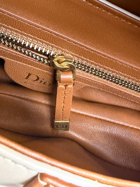 Dior saddle bag with strap two tone