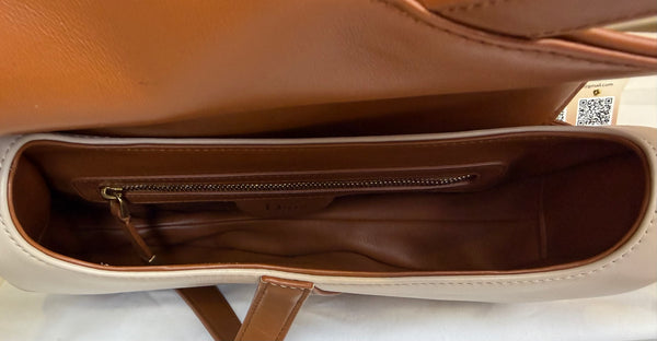 Dior saddle bag with strap two tone