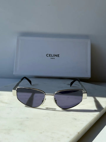 Celine cat eye azul/plateado  lente de sol