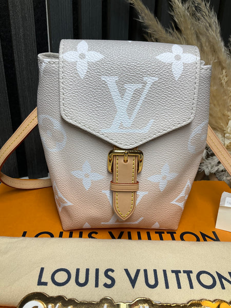 Louis Vuitton tiny backpack by the pool