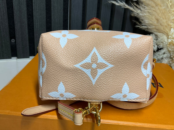 Louis Vuitton tiny backpack by the pool