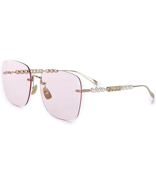 Gucci perlas lente de sol rosa
