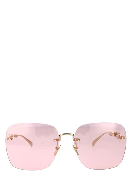 Gucci perlas lente de sol rosa
