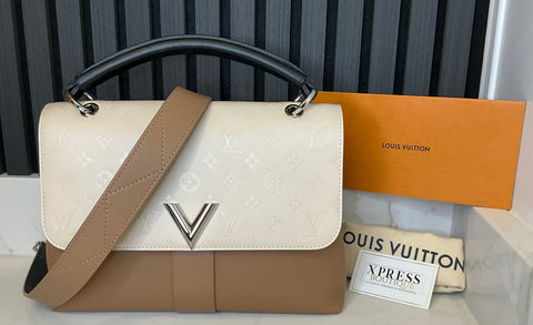 Louis Vuitton  Cuir Plume Ecume Very One Handle Sesame Creme