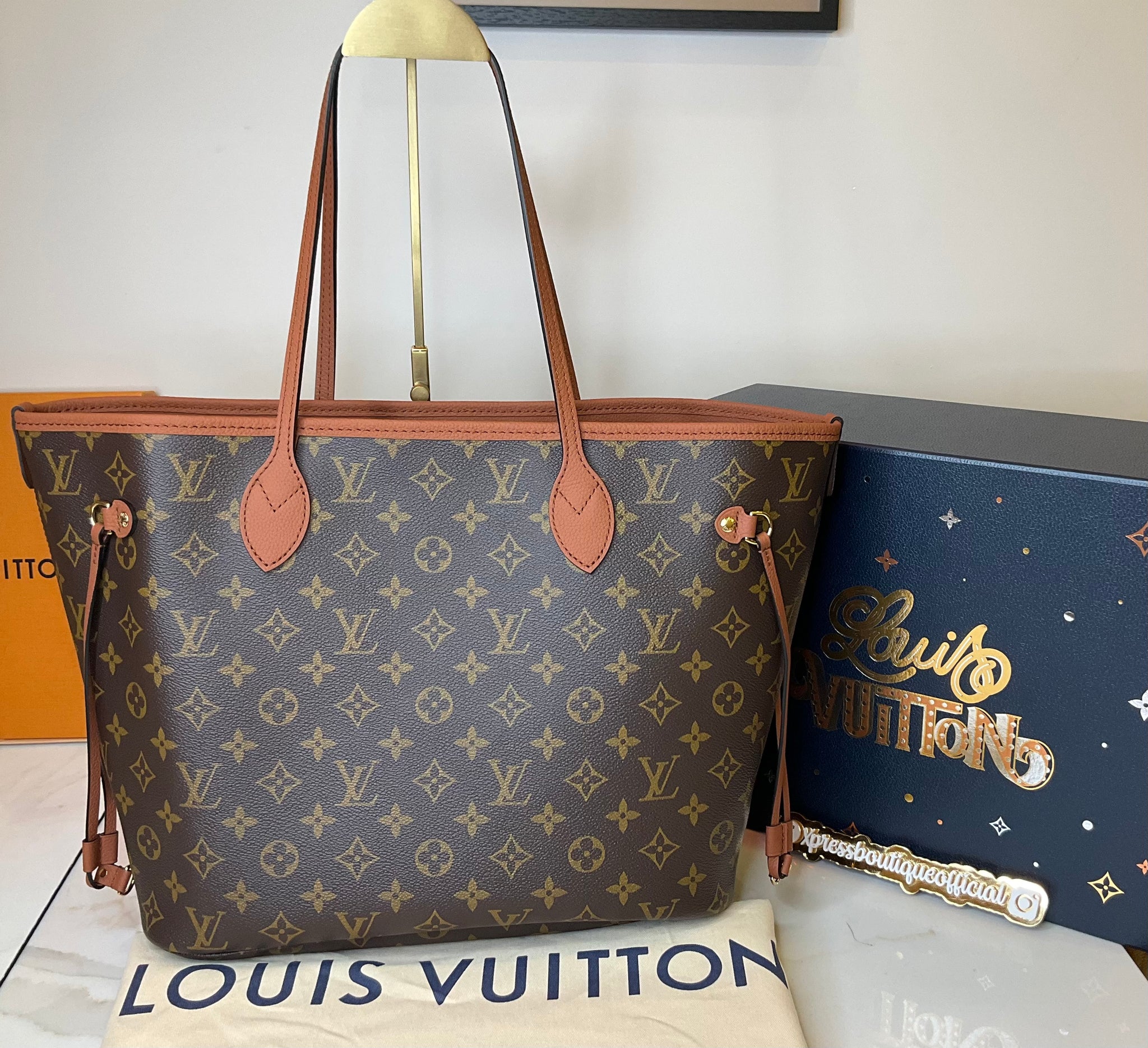 Louis Vuitton neverfull inside out tan